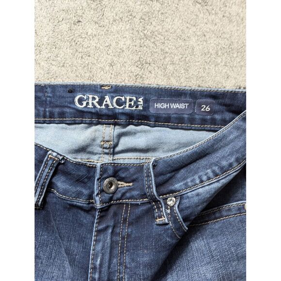 Grace In LA High Waist Skinny Jeans Women's Size 26 Medium Wash - Picture 3 of 13